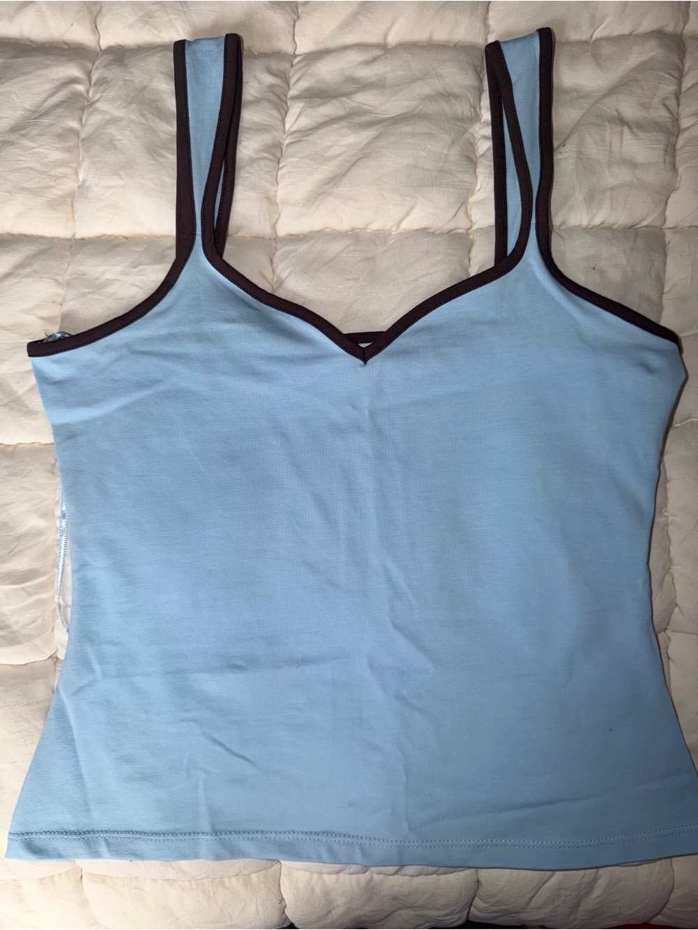 Light Blue and Brown Tank Top